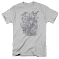 Batman Pencil Bat Collage Mens T Shirt Silver Officially Licensed