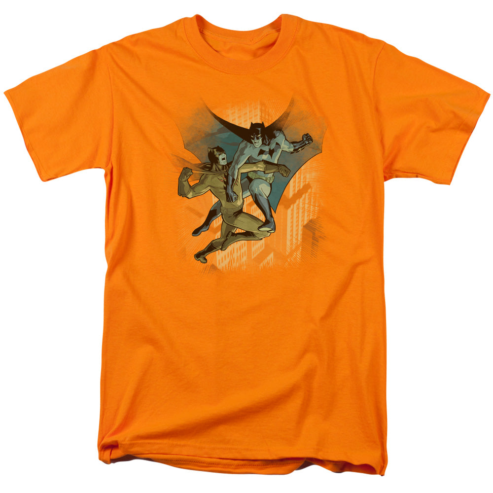 Batman Batman Vs Catman Mens T Shirt Orange Officially Licensed
