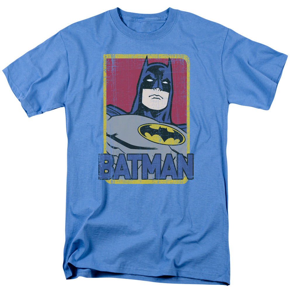 Batman Primary Mens T Shirt Carolina Blue Officially Licensed