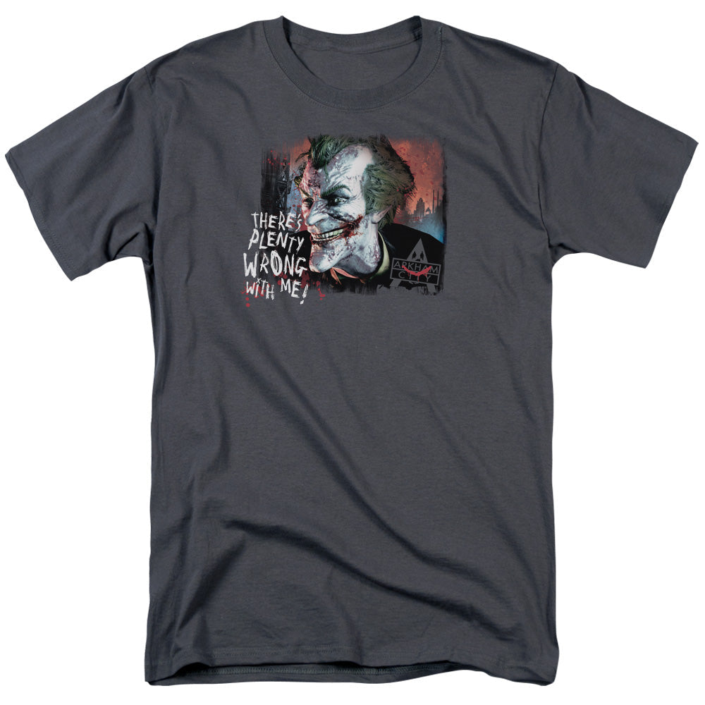 Batman Arkham City Plenty Wrong Mens T Shirt Charcoal Officially Licensed