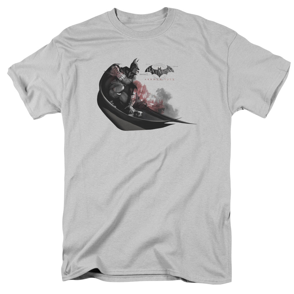 Batman Arkham City Ready To Pounce Mens T Shirt Silver Officially Licensed