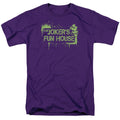 Batman Arkham City Jokers Fun House Mens T Shirt Purple Officially Licensed