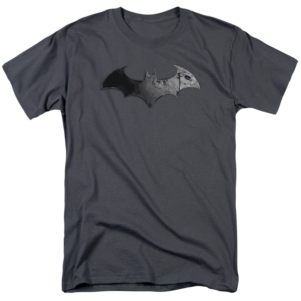 Batman Arkham City Bat Logo Mens T Shirt Charcoal Officially Licensed