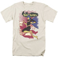 Batman Batgirl Crunch Mens T Shirt Cream Officially Licensed