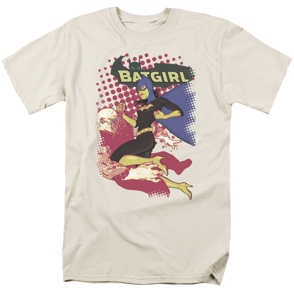 Batman Batgirl Crunch Mens T Shirt Cream Officially Licensed