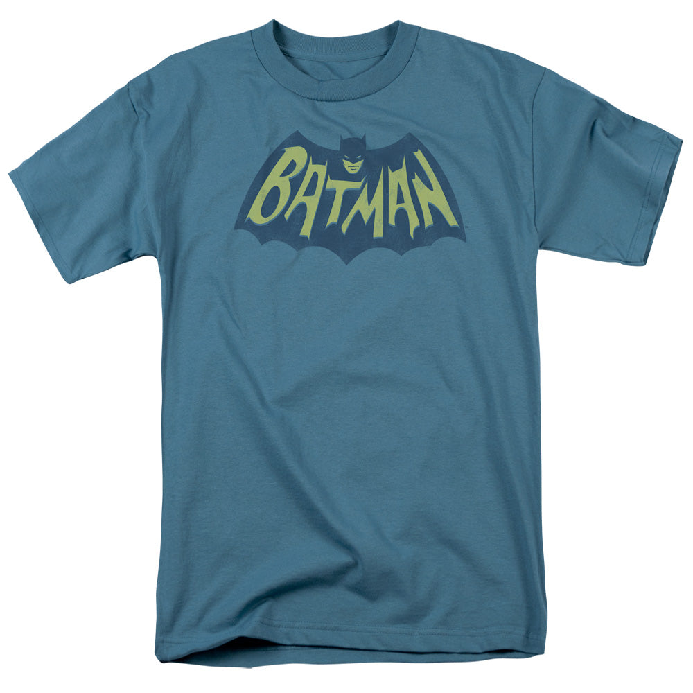 Batman Show Bat Logo Mens T Shirt Slate Officially Licensed