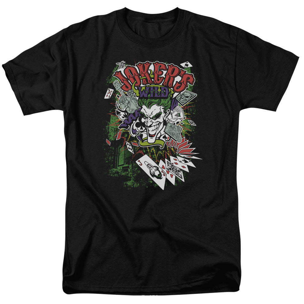 Batman Jokers Wild Mens T Shirt Black Officially Licensed