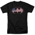 Batman American Flag Oval Mens T Shirt Black Officially Licensed