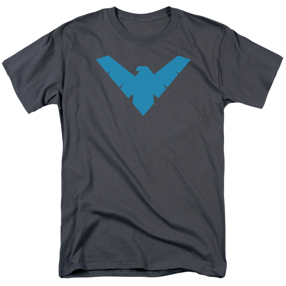 Batman Nightwing Symbol Mens T Shirt Charcoal Officially Licensed