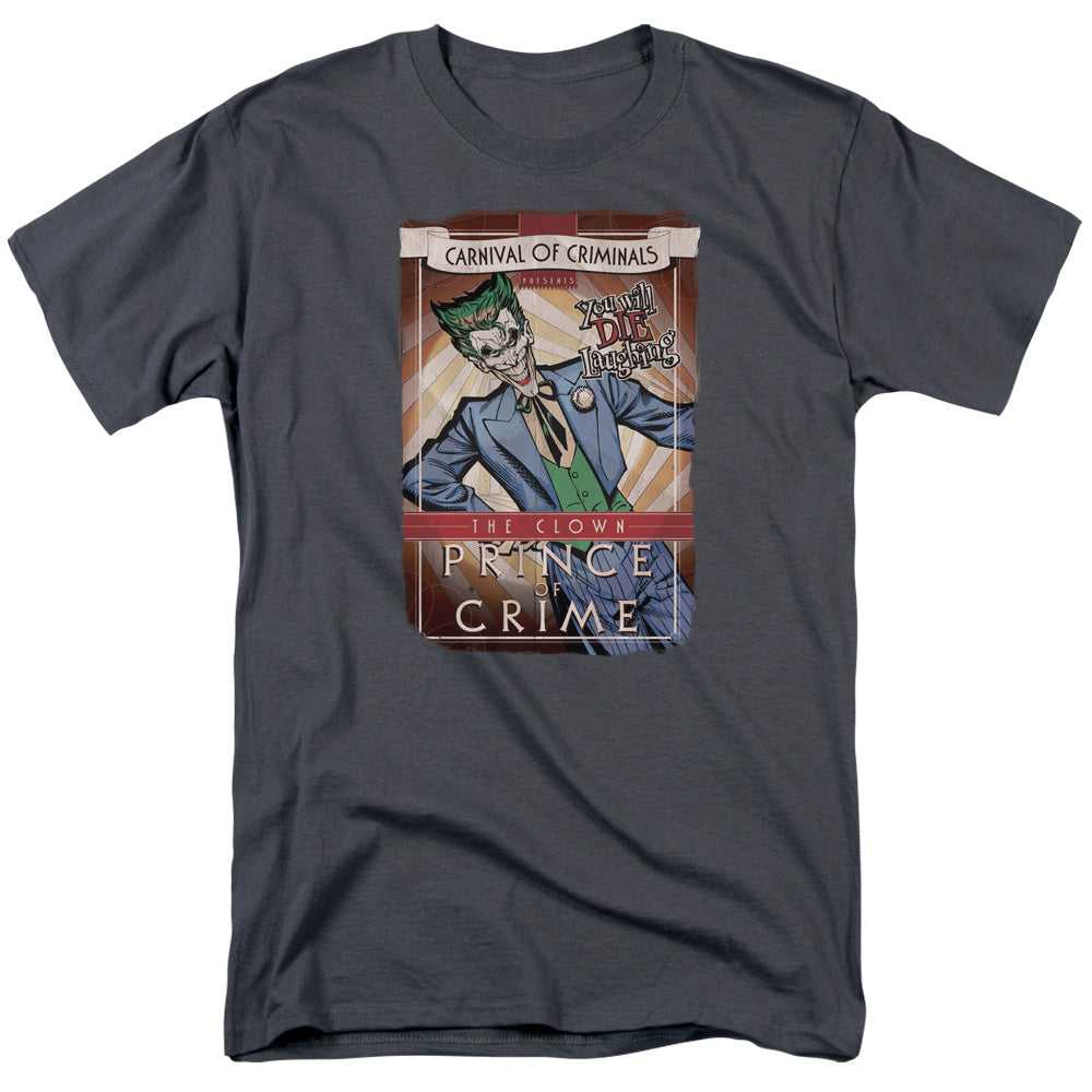 Batman Clown Prince Mens T Shirt Charcoal Officially Licensed
