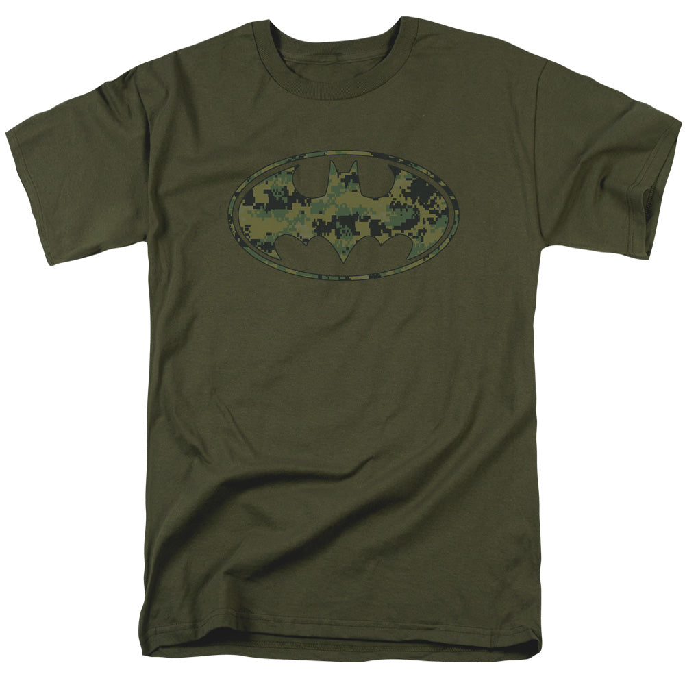Batman Marine Camo Shield Mens T Shirt Military Green Officially Licensed