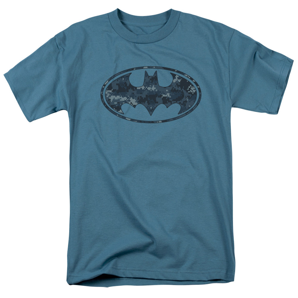 Batman Navy Blue Camo Shield Mens T Shirt Slate Officially Licensed