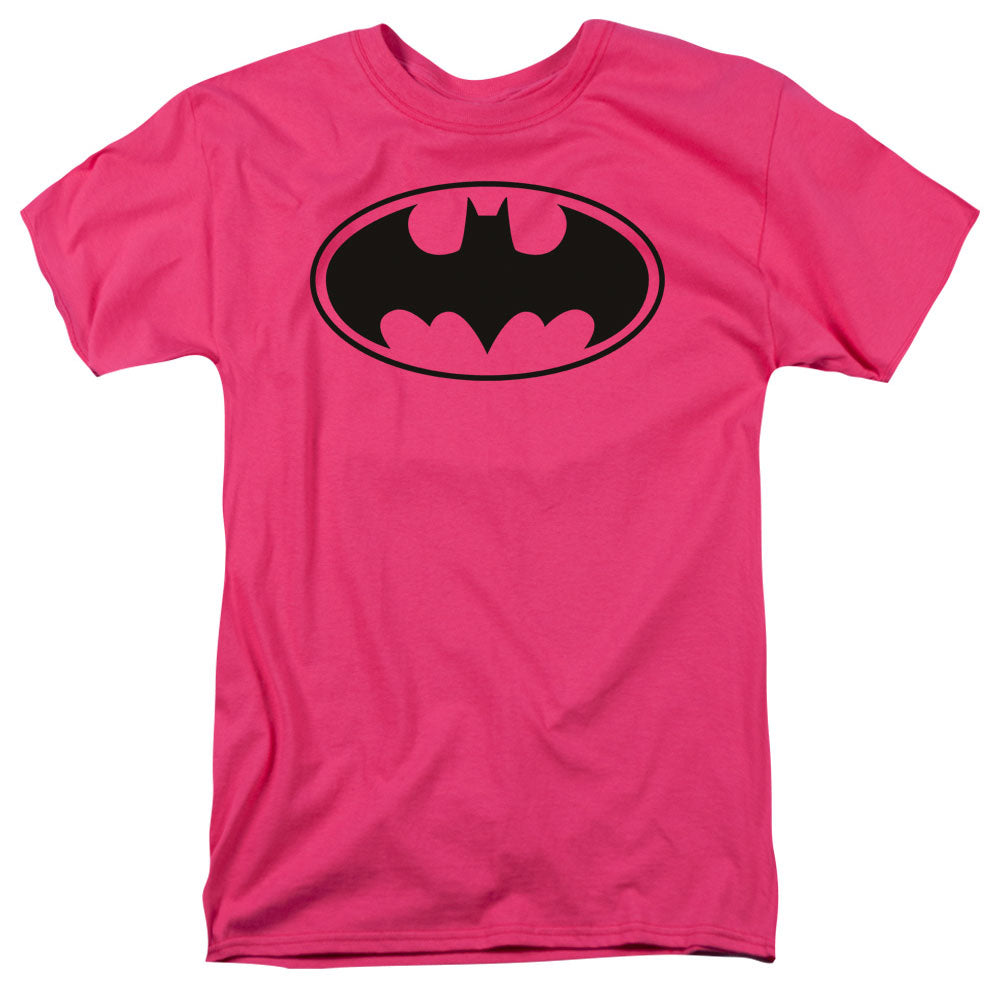 Batman Black Bat Mens T Shirt Pink Officially Licensed