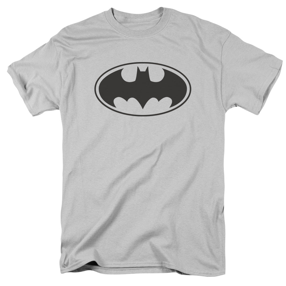 Batman Black Bat Mens T Shirt Silver Officially Licensed