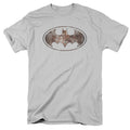 Batman Heavy Rust Logo Mens T Shirt Silver Officially Licensed