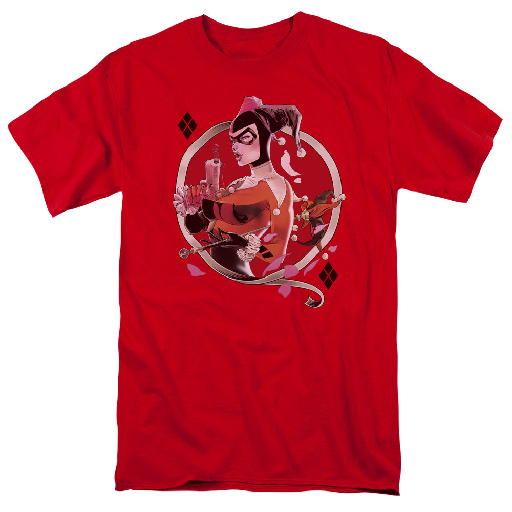 Batman Harley Q Mens T Shirt Red Officially Licensed