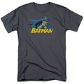 Batman 8 Bit Cape Mens T Shirt Charcoal Officially Licensed