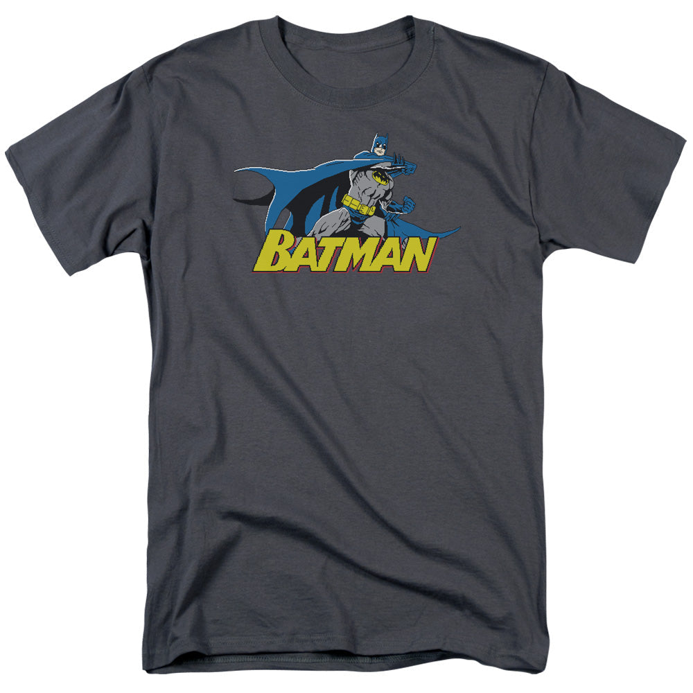 Batman 8 Bit Cape Mens T Shirt Charcoal Officially Licensed