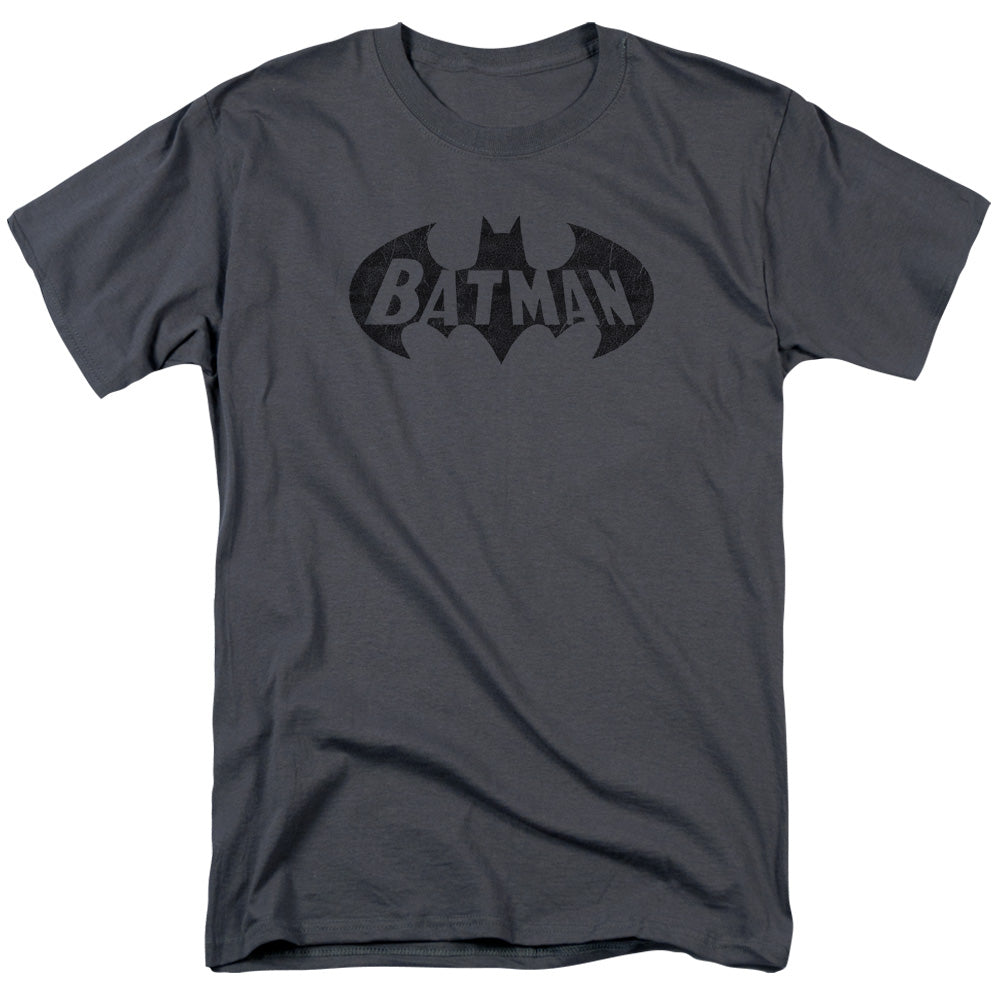 Batman Crackle Bat Mens T Shirt Charcoal Officially Licensed