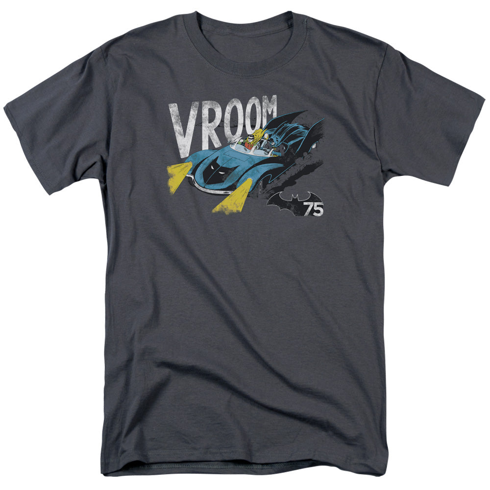 Batman Vroom Mens T Shirt Charcoal Officially Licensed