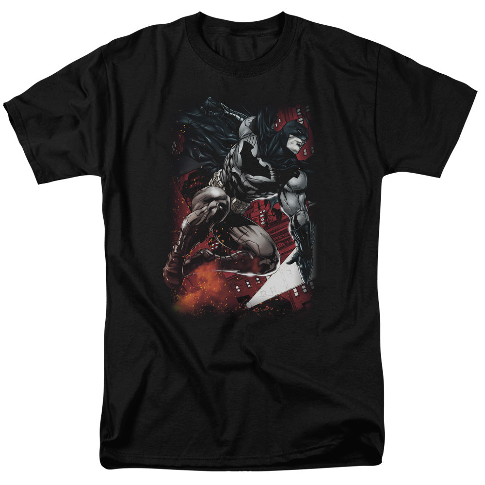 Batman Sparks Leap Mens T Shirt Black Officially Licensed