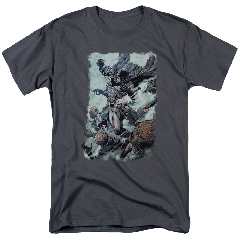 Batman Punch Mens T Shirt Charcoal Officially Licensed