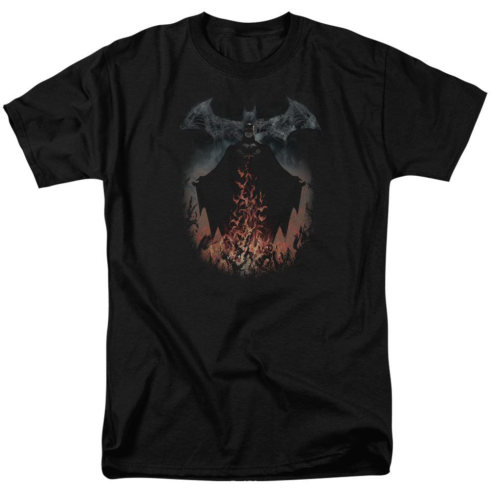 Batman Smoke & Fire Mens T Shirt Black Officially Licensed