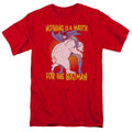 Batman Bear Wrastling Mens T Shirt Red Officially Licensed