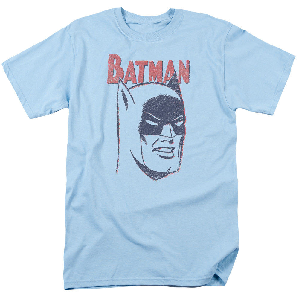 Batman Crayon Man Mens T Shirt Light Blue Officially Licensed