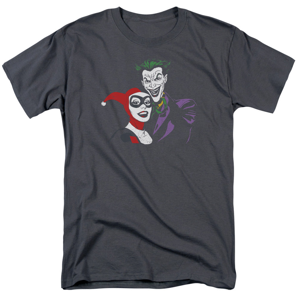 Batman Joker & Harley Mens T Shirt Charcoal Officially Licensed