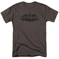 Batman Newsprint Logo Mens T Shirt Charcoal Officially Licensed