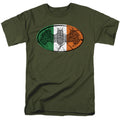 Batman Irish Celtic Symbol Mens T Shirt Military Green Officially Licensed