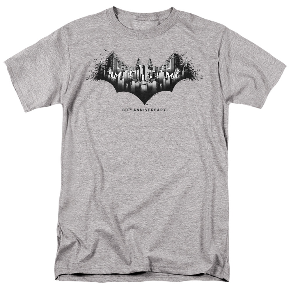 Batman Gotham Shield Mens T Shirt Athletic Heather Officially Licensed