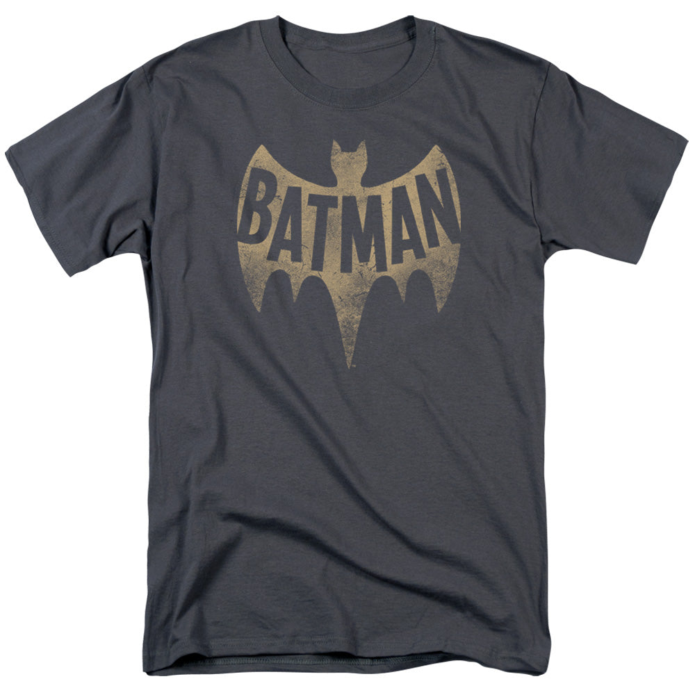 Batman Classic Tv Vintage Logo Mens T Shirt Charcoal Officially Licensed