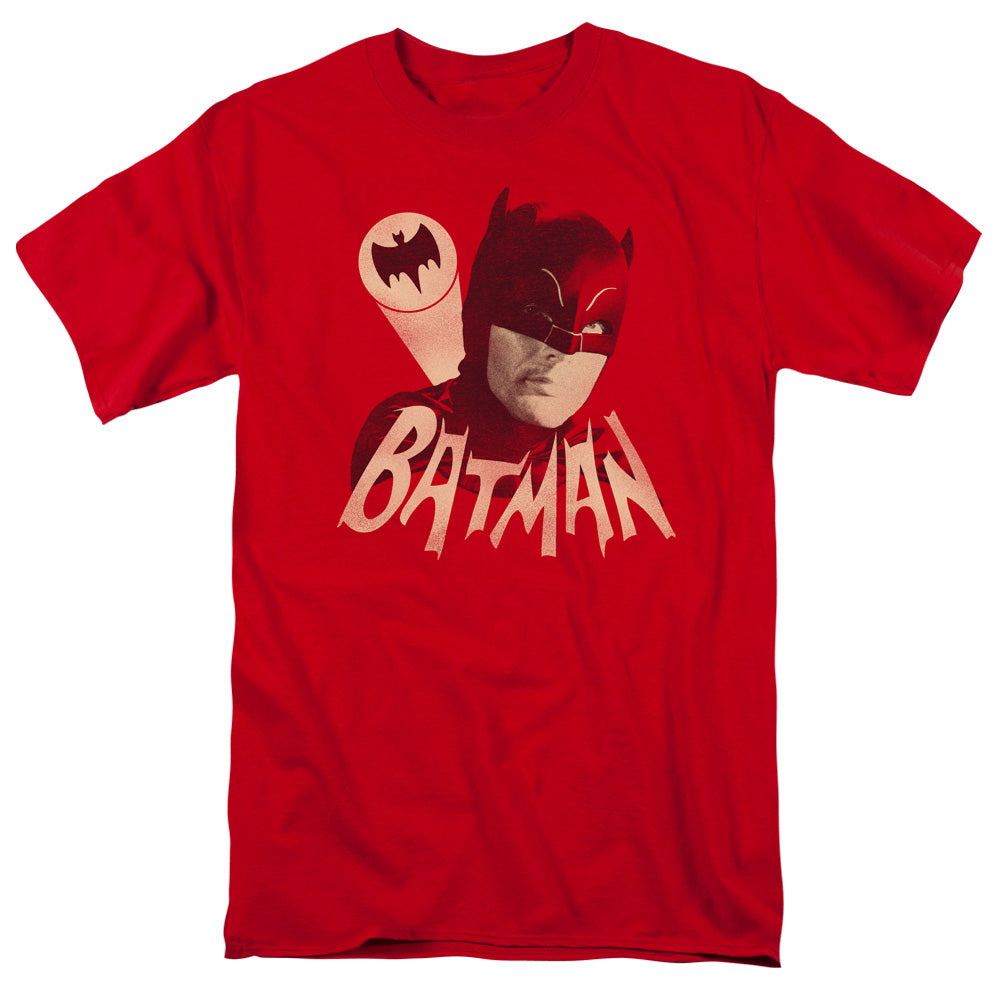 Batman Classic Tv Bat Signal Mens T Shirt Red Officially Licensed