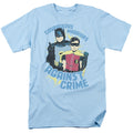 Batman Classic Tv Courageous Warriors Mens T Shirt Light Blue Officially Licensed