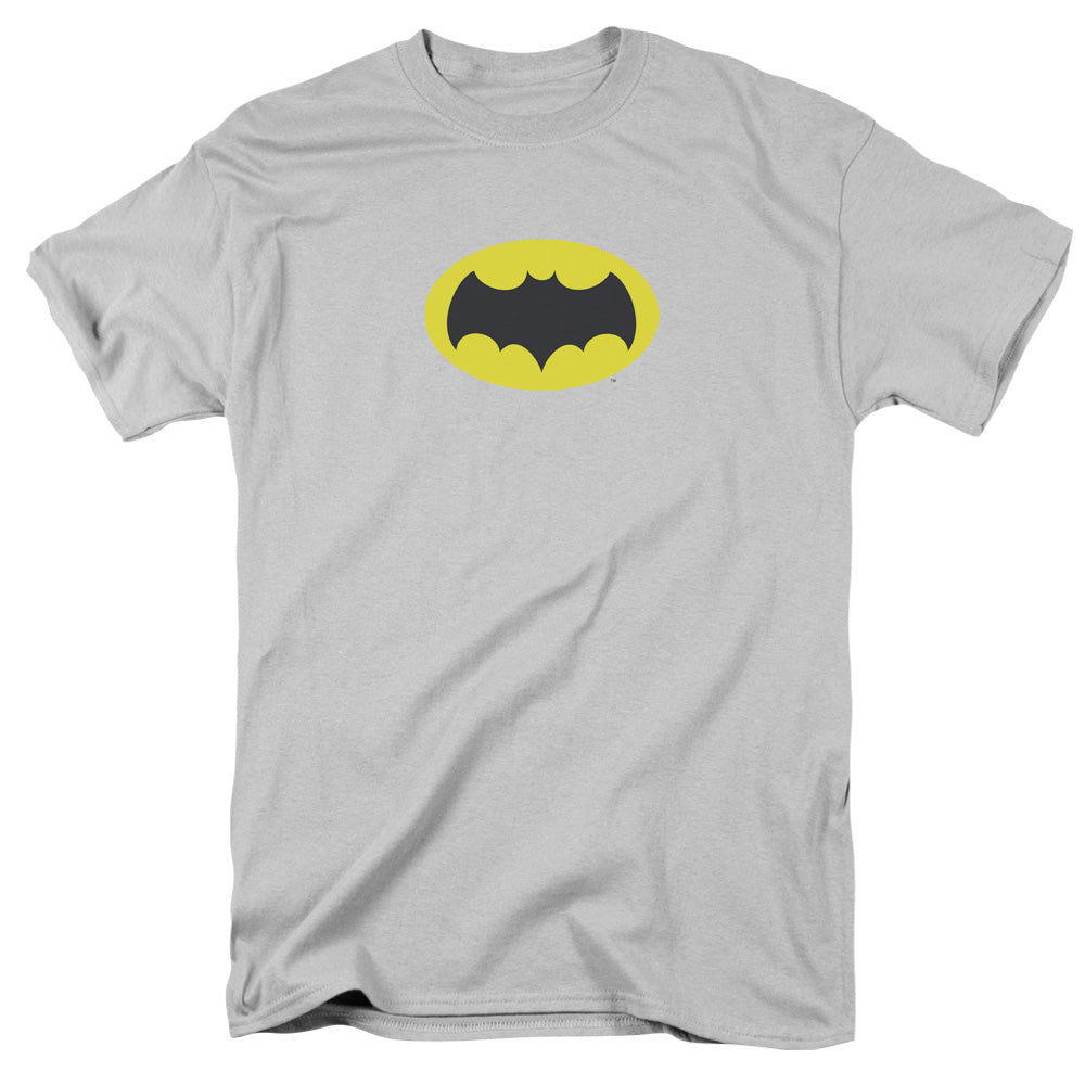 Batman Classic Tv Chest Logo Mens T Shirt Silver Officially Licensed