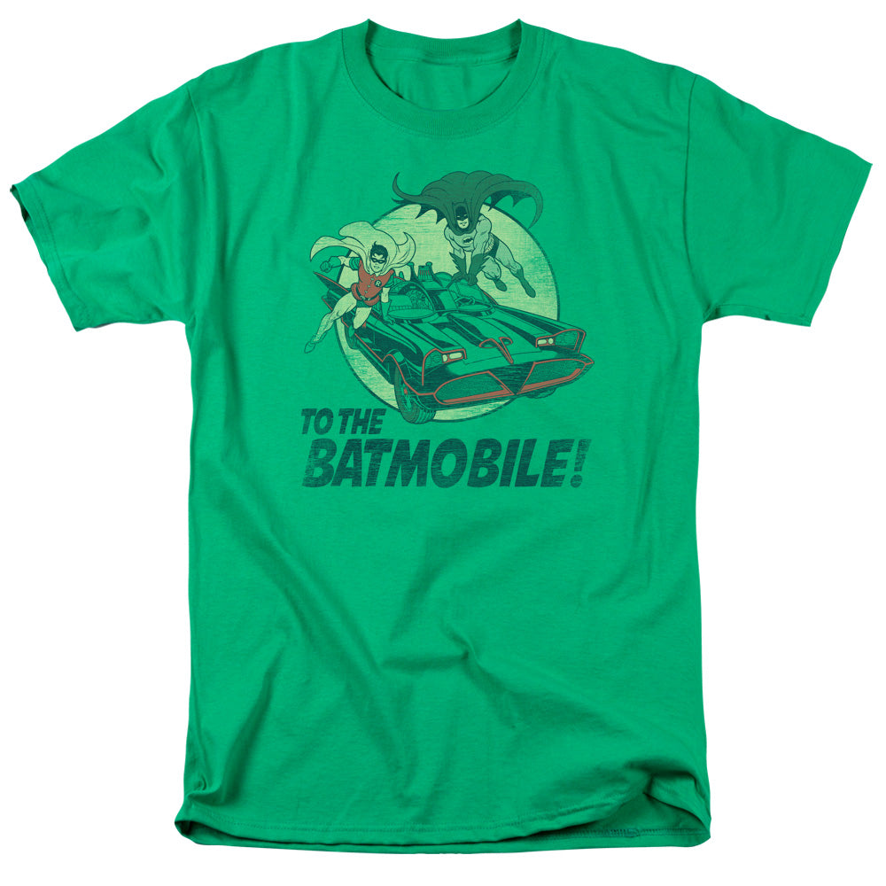 Batman Classic Tv To The Batmobile Mens T Shirt Kelly Green Officially Licensed