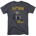 Batman Classic Tv Caped Crusader Mens T Shirt Charcoal Officially Licensed