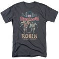 Batman Classic Tv Classic Duo Mens T Shirt Charcoal Officially Licensed