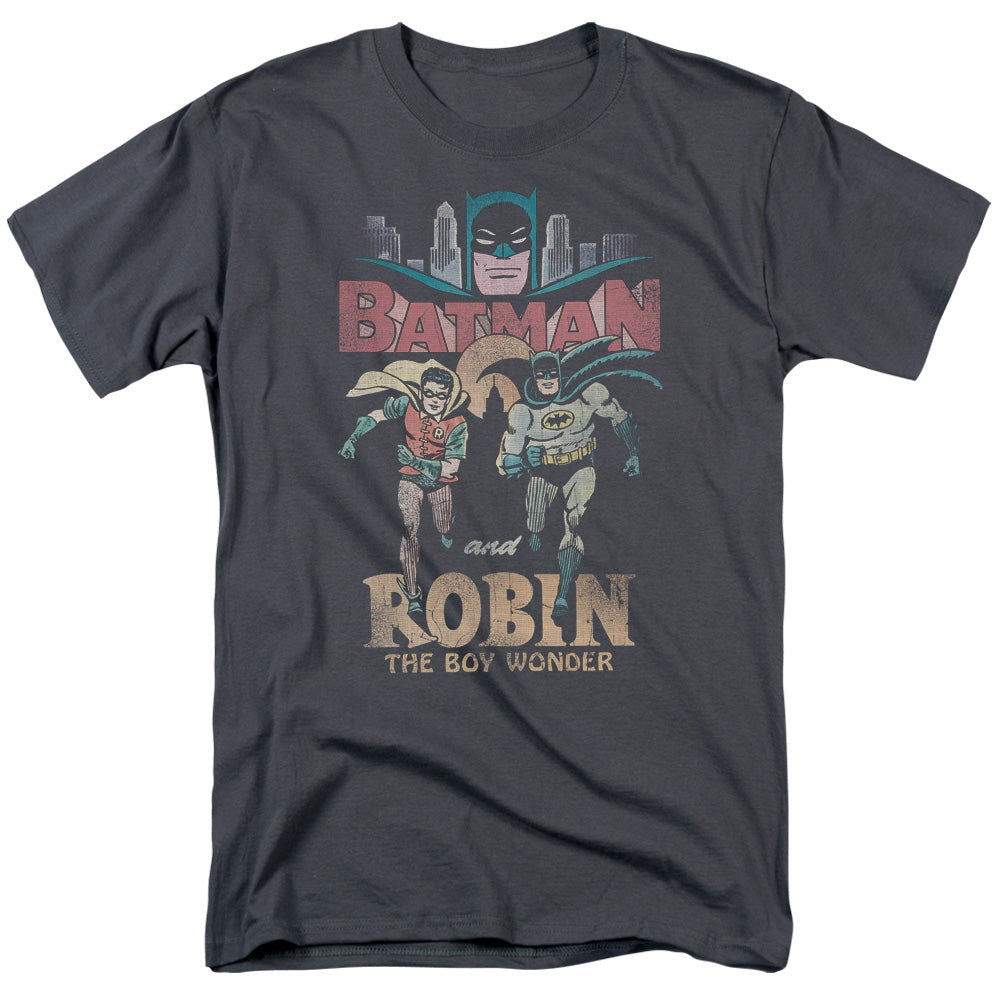 Batman Classic Tv Classic Duo Mens T Shirt Charcoal Officially Licensed