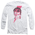 David Bowie Aladdin Sane Mens Long Sleeve Shirt White Officially Licensed