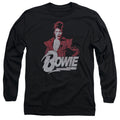 David Bowie Diamond David Mens Long Sleeve Shirt Black Officially Licensed