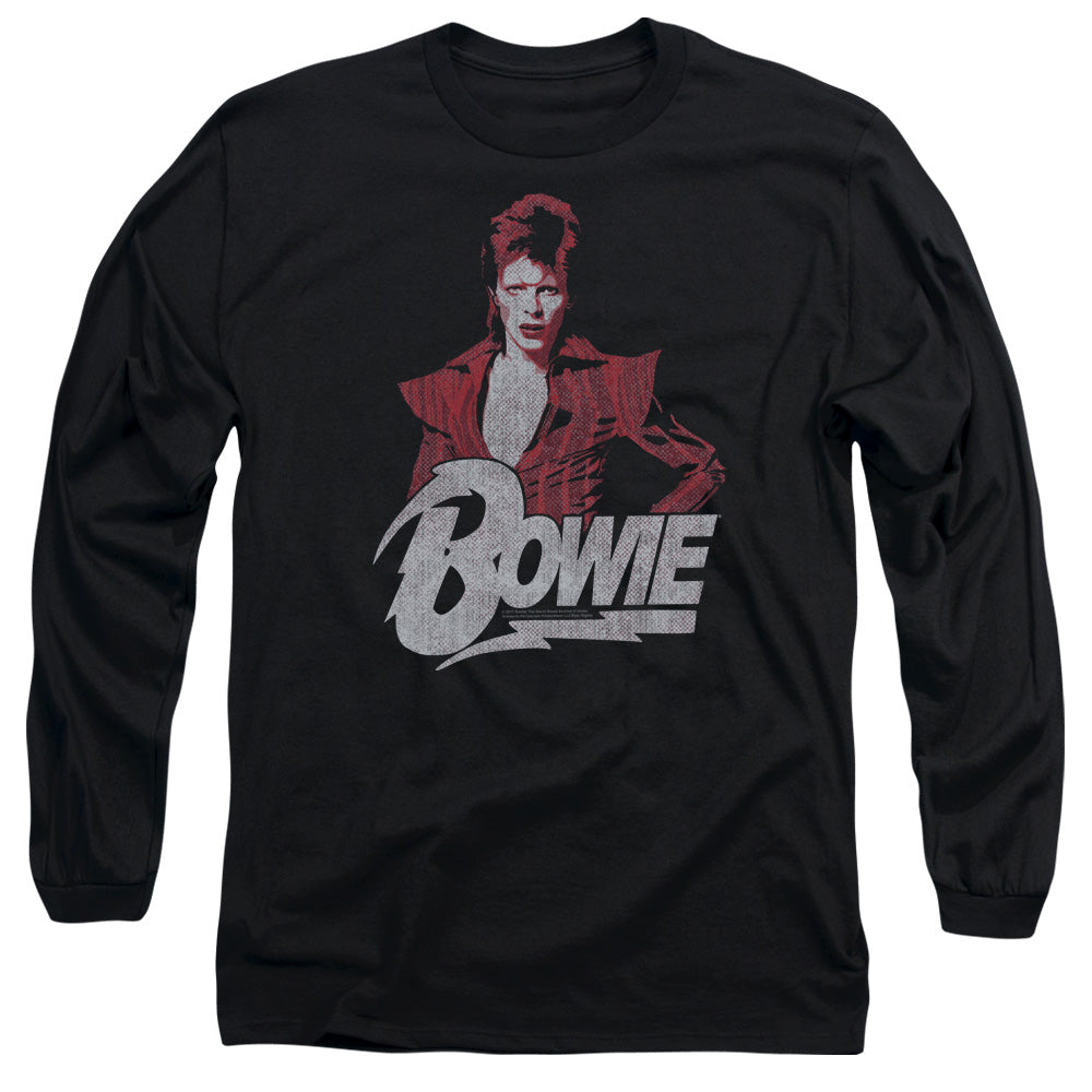 David Bowie Diamond David Mens Long Sleeve Shirt Black Officially Licensed