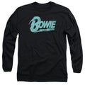 David Bowie Logo Mens Long Sleeve Shirt Black Officially Licensed