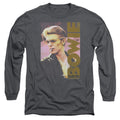 David Bowie Smokin Mens Long Sleeve Shirt Charcoal Officially Licensed