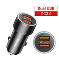 Baseus 36W Dual USB Quick Charge QC 3.0 Car Charger For iPhone USB Type-C PD Fast Charger Mobile Phone Quick Charger Car-Charger
