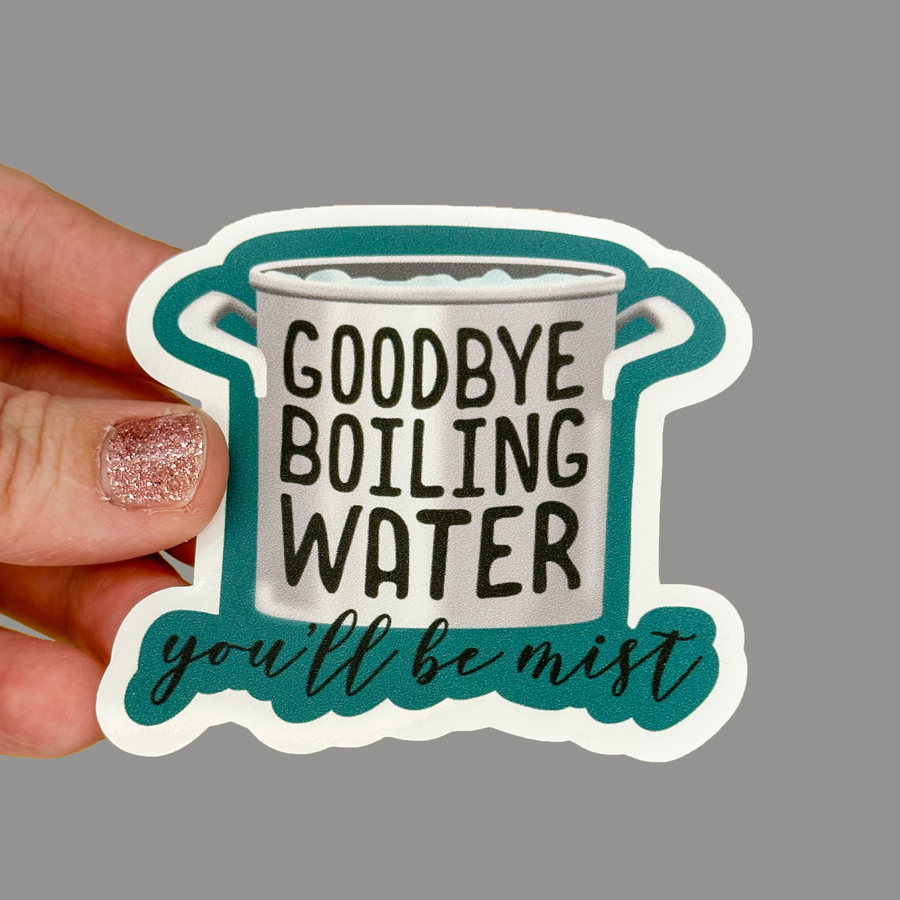 Hales Yeah Design Boiling Water Sticker ~3" at Longest Edge