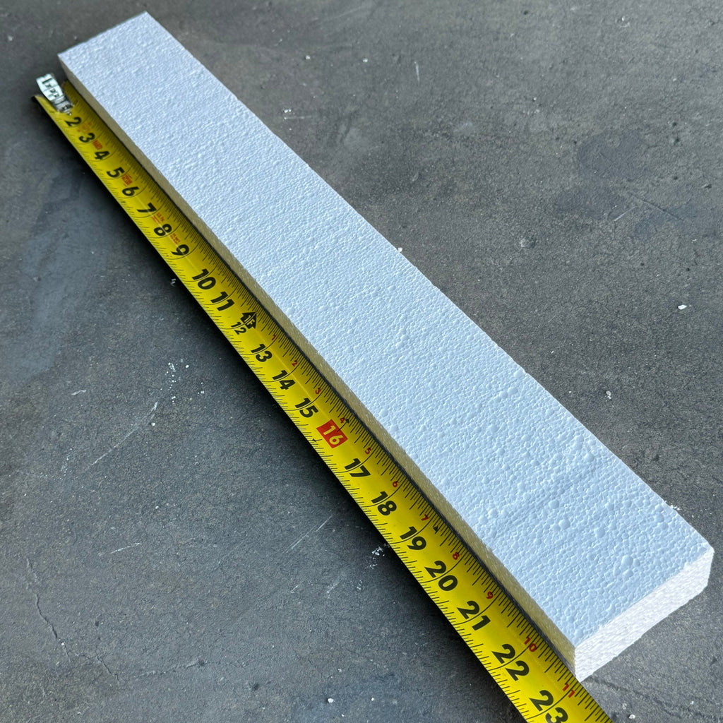 NUCOR 168PK Rectangular Styrofoam 23”Lx3”Wx1-1/2”T White