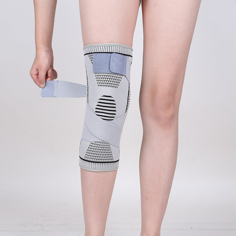 Double Strap Sports Knee Protector Outdoor Fitness Running Basketball Breathable Knee Protector Sports Protective Equipment Strap Compression Knee Protector